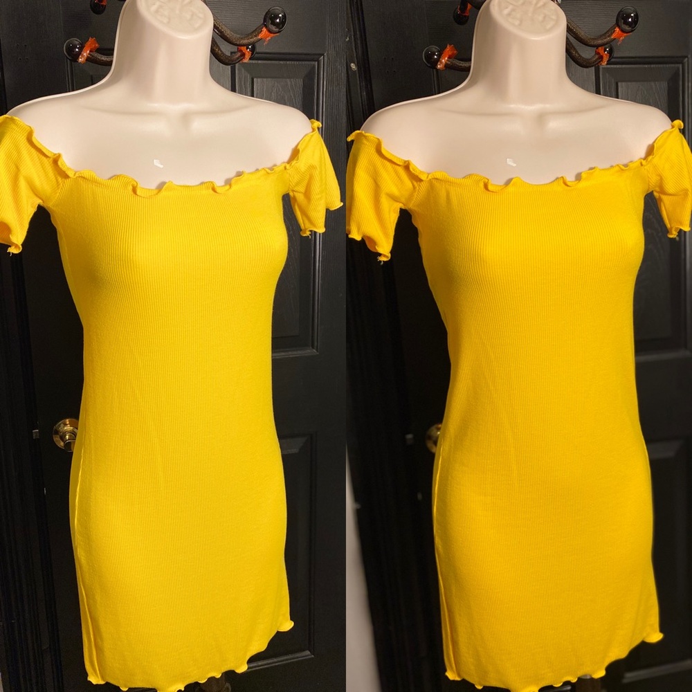 Yellow Ribbed Dress